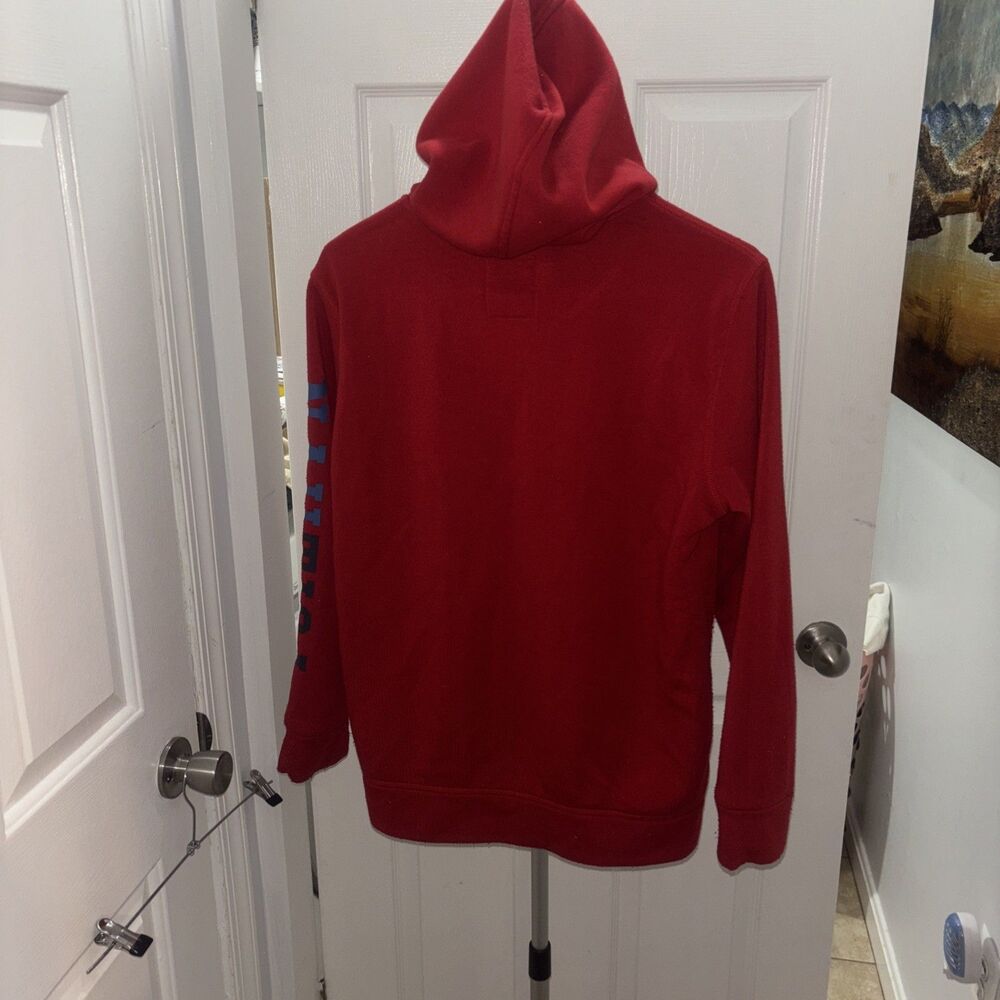 Nautica Size 14/16 Red Full Zip Hoodie Sweatshirt with Hoodie Logo On Front - Picture 5 of 8